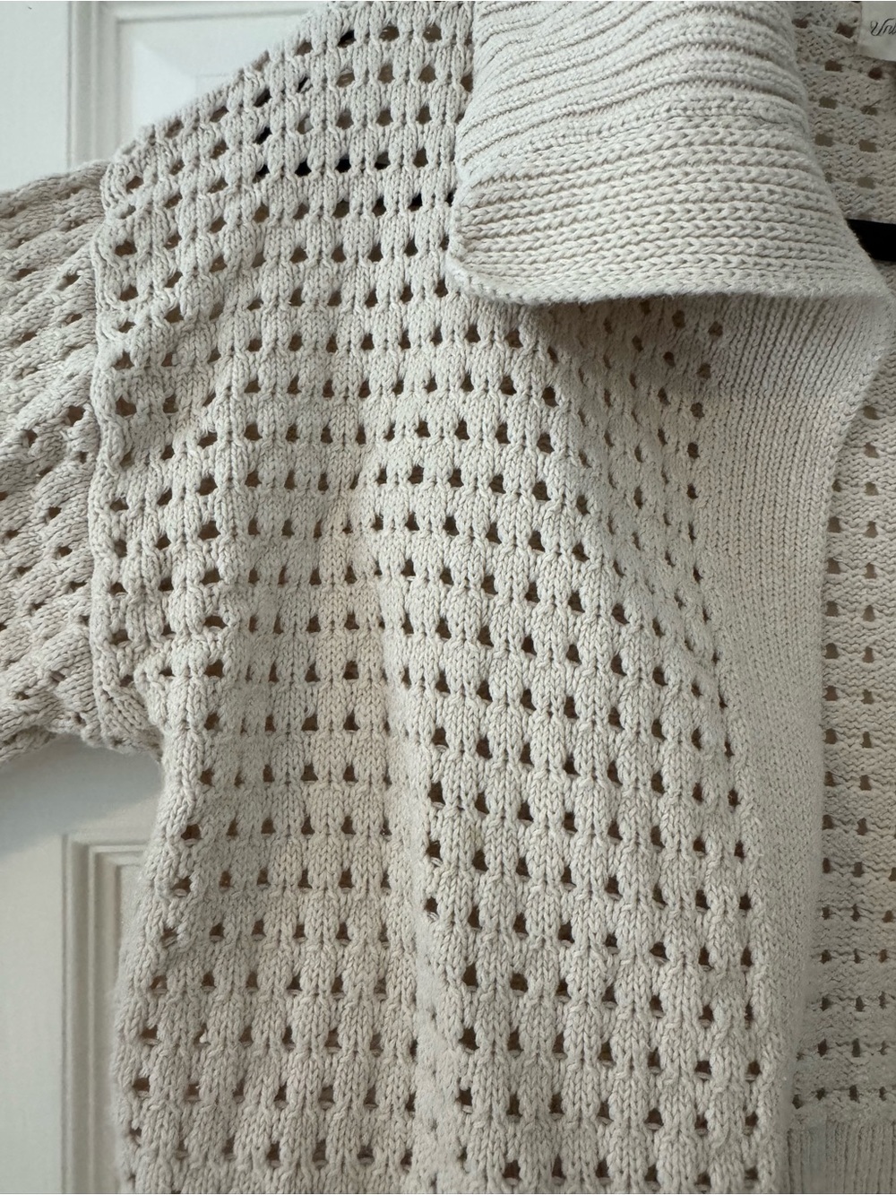 Universal Thread Cream Openwork Collared Cardigan - Picture 3 of 4